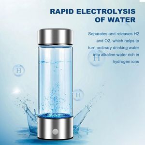 Garrafas de água 420 ml de hidrogênio rico copo de vidro de grande capacidade Máquina de máquina elétrica para beber diariamente