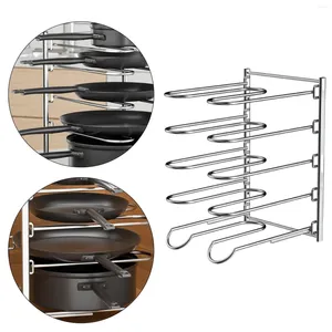 Kitchen Storage Pan Organizer Rack For Cabinet Multi Layer Reusable 5 Tier Pot And