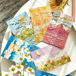 Cartões de presente 30pcs/set Four Seasons Whispering Series Postcard Fantasy Ins Style Pintura a óleo Cartões de mensagens Cartões de mensagens Xmas Card D240529