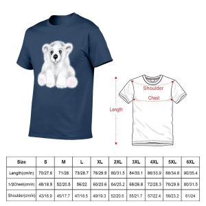 Baby Polar Bear, White Borse, Orso bianco T-shirt oversize di grandi dimensioni personalizzate per magliette a maniche corte