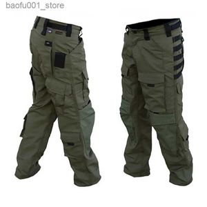 Męskie spodnie Camo intruzowy Tactical Pant Men Wojskowe multipapiewne odporne na zużycie ładunki armii Spodnie na zewnątrz Wodoodporne spodnie bojowe SWAT Q240529
