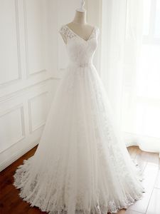 Sukienki ślubne koronkowe prawdziwe zdjęcia ślubne sukienki 2024 Drugie w szyku w szyku
