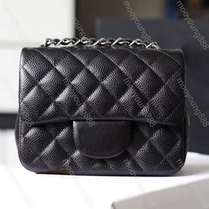 10A TOP TIER QUALITY MINI SPEX FLAP BACERS Womens Real Leather Caviar Lambskin Classic Black Pres