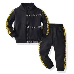 2024 New Boys Girls Sets Letter Printing Football Baseball Tracksuit 2Pcs Sport Suits Set Black Kids Outfits Baby Tracksuits Childrens Clothing