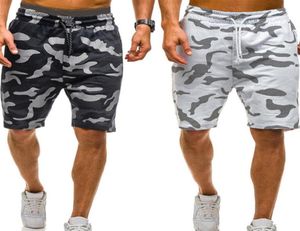 Homens camuflam shorts casuais casuais na cintura elástica de carga militar de joelho de joelho, calça curta do joelho de verão Homme tactica2518637