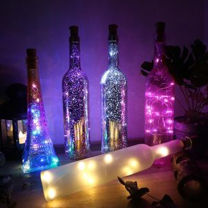 Strips Strips LED Butelka wina kork 30 światła Bateria na imprezę ślub świąteczny Halloween Decor Decor Light Pasek 296f