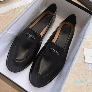 2024 Women Shoes Sheepskin Large Sole Shallow Cut Low Top Ladies Loafers