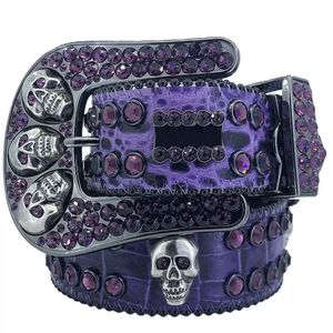 Rhinestone Belt Designer Belts BB Belts For Men Women Classic BB Högkvalitativ midjeband Skull Buckle Womens Cintura Ceintures 2202171 251i