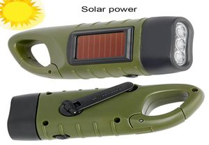 Portable LED Flashlight Hand Crank Dynamo Torch Lantern Professional Solar Power Tent Light for Outdoor Camping Mountaineering2661890