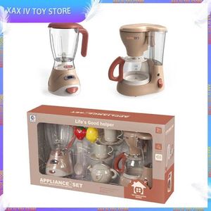 Kitchens Play Food Simulation Electric Kitchen Toys Appliances Pop-up Toaster Microwave Oven Washer Dryer Mixer Blender Set Coffee Maker For Kids WX5.28