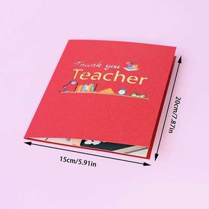 Gift Cards 3D Greeting Card for Teachers Day Graduate Pop Up Teacher Card d240529