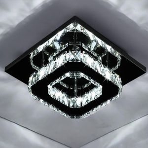 Square Crystal Sufit Light Modern LED 20 cm Lampa sufitowa do hali w korytarzu salon sypialnia oświetlenie domowe 2706