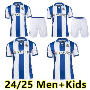 Real Sociedad 2024 2025 Fußballtrikot Oyarzabal x Prieto Portu David Silva Fußballhemd Nehmen Sie 24 25 Carlos Fernandez Camiseta de Futbol Männer Kit Kinderausrüstung