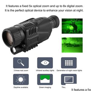 Telescópios Digital Ir Night Vision Monocar Câmera de câmera Função de vídeo Telescópio Gravador Drop Drop Deliver
