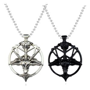 Vintage Pan God Skull Pendants Men Fashion Pentagram get Head Pendant Chain Unisex Luck Alloy Gothic Halsbandsmycken