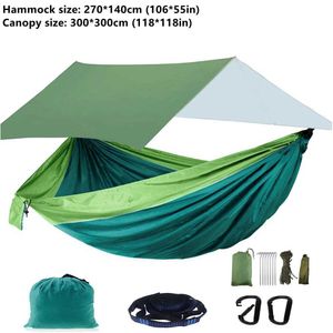 Hamki przenośne namiot kempingowy Turysta Turysta Travel Outdoor Garden Sleeping Huśtanie z wodoodpornym markizą plandeki H240530 S9N8