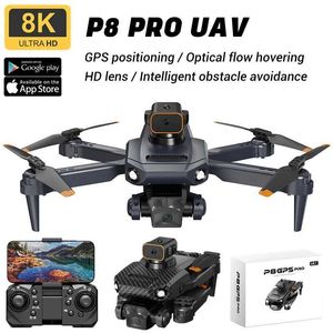 Drönare Ny P8 Pro Five Lens Drone 8k HDEDEFINITION Aerial Photography G Positionering Folding Fjärrkontroll Flying Toy S3