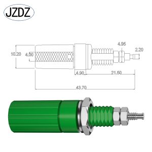 JZDZ 10st 4mm Banana Socket Binding Post Nut Banana Plug Jack Electrical Connector Terminal DIY Parts J.50006