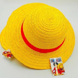 Berets Luffy Anime Peripheral Straw Hat Group Two-dimensional Original Sunshade Sunscreen Cap Birthday Gift For Kids