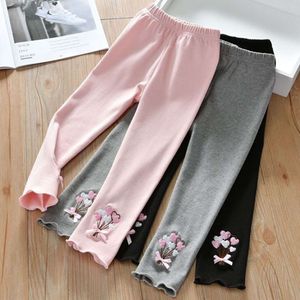 Girls 1-7 Years Old Comfortable Leggings At Home Wear Children'S Spring And Autumn Outdoor Embroidered Kids Daily Casual Pants L2405