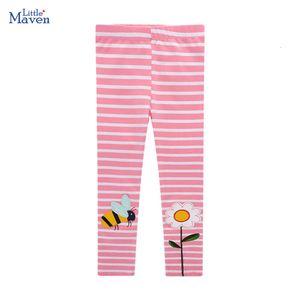 Little Maven Girls Cotton Trousers Kids Clothes Pants Children's Clothing Cartoon Embroidery Bees Suowers Leggings L2405