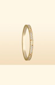 Small Model Slim Love Wedding Band Ring for Women Men 316L Titanium Steel Full CZ Paved Designer Jewelry Aneis Anel Bague Femme Cl8402405