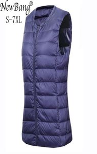 NewBang Brand 6XL 7XL Large Size Waistcoat Women039s Warm Vest Ultra Light Down Vest Women Portable Sleeveless Winter Warm Line6150340