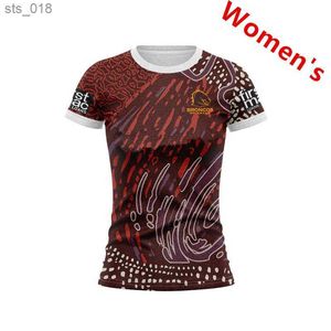 Fan Tops TEE 2024 BRISBANE BRONCOS Women Ridigenous Rugby Jersey Size S-3xl (Nazwa i numer wydruku) H240530