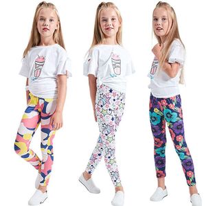 子供の花印刷ズボンの女の子のレギンス子供のためのレギンスベビー服2-16Y L2405