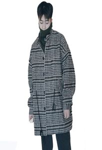 Cappotto di lana coreano uomini reticolari a quadri maschio overcoperta inverno vintage inverno uomini oversize oversize cappotti da uomo e giacche9954195