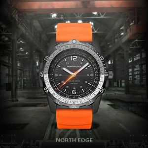 Другие часы North Edge Mens Outdoor Sports Solar Timer Timer Timing Код вращающегося кольца Водонепроницаемое 50 м мужские часы Reloj Hombre J240530