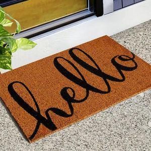 Mattor Imitation Coconut Palm Door Mat Entrance Icke-halk PVC Hushållsmatta