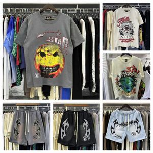 Koszule męskie designerskie koszulka i szorty 300 g bawełniane krótkie rękawy Tshirty High Street koszula