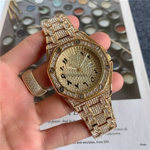 Högkvalitativ hexagonal stålband armbandsur mantianging kvarts mekanisk kvinnors klocka