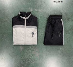 Męskie dresy Trapstar Tracksuit Irongate T Shellsuit-Cery/Black Crey 1 Najwyższej jakości haftowane spodle do joggingu 185