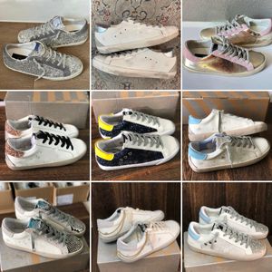 Designer Shoes Mens Woman Tennis Black Pink Gold Classic White Do-old Dirty Leather Trainers High Quality Women Man Casual Star Shoe