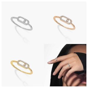 Bröllopsringar S925 Sterling Silver Zircon Rings Simple and Fashion Jewelry Accessories Valentines Day Gift Q240530