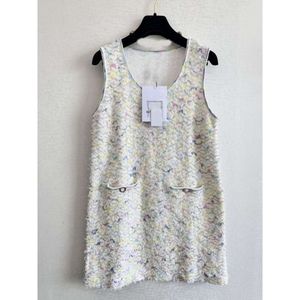 Channelly 2024 Summer New Channelshirt Product Small Fragrant Wind Colorful Knitted Sleeveless Dress