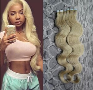 Body Wave Indyjska taśma Remy w ludzkich włosach 40pcs Taśma w rozszerzeniach włosów Remy bezproblemowa taśma na ludzkich przedłużeniach włosów 100G7641527