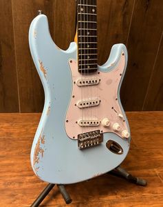 Relic Electric Guitar Sky Blue Body Rosewood Fretboard High Quality guitar with FREE shipping 2589