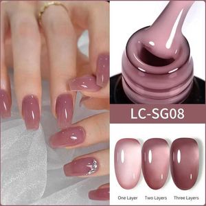 Nagellack lilycute 7 ml röd bönor transparent gelé naken gel nagellack vår sommar högkvalitativ semi permanent nagellack uv gel lack d240530