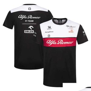 남성 티셔츠 포르마 One Racing Alpha Romeo F1 팀 Orlen 티셔츠 여름 여름 야외 편안한 빨리 건조 짧은 슬리브 남성 스포츠 드롭 OTL2G
