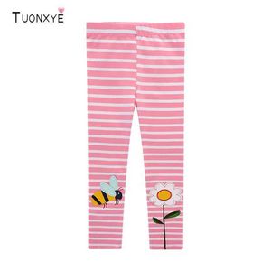 Leggings Tights Trousers Tuonxye Girls Pants Soft and Breathable Cotton ggings Striped Flower Bee Broidery Pattern Tights for Children Trousers WX5.29