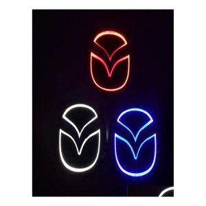 Stickers LED Badge Logo Light for Mazda 2 3 6 8 CX7 Illuminated Emblem Sticker, 10cm x 8cm, Waterproof, Car Modification Accessories