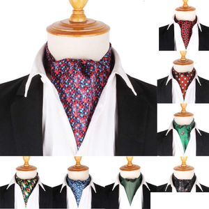 Nackband Nya flora män cashew bröllop formell cravat ascot crisc self brittisk gentleman polyester mjuk slips droppe leverans mode ac dhwtv