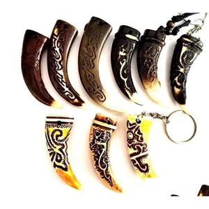 Keychains & Lanyards 9 Pcs Tibet Engraved Yak Bone Lovely Amet Totem For Promotion Gift Drop Delivery Fashion Accessories Dhgi9