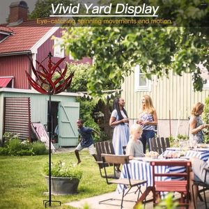 Garden Decorations Yard Wind Spinners - Stora utomhusmetallskulpturer Lawn Art Decor (Burgundy Lotus)