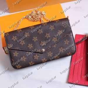 Designer Bag Pochette 3 PCS Plånböcker Kvinnor Läder lyxiga messenger axelväskor Koppling män plånbok på kedjan crossbody handväska m61276 multi handväska handväska hög kvalitet