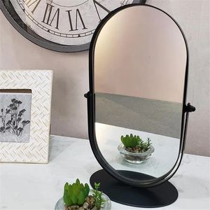 Varış Nordic Style Makyaj Aynası Metal Ayna Banyo Vanity Kozmetik Ayna Masa Tablo Üst Aynalar 20# 240530