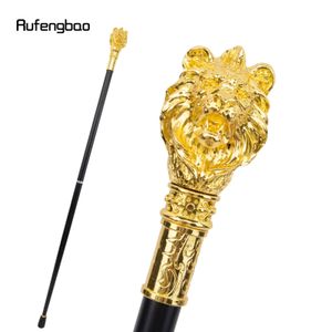 Golden Lion Lion Head Handled Fashion Walking Bon para a festa decorativa da caminhada elegante botão Crosier Walking 95cm 240515